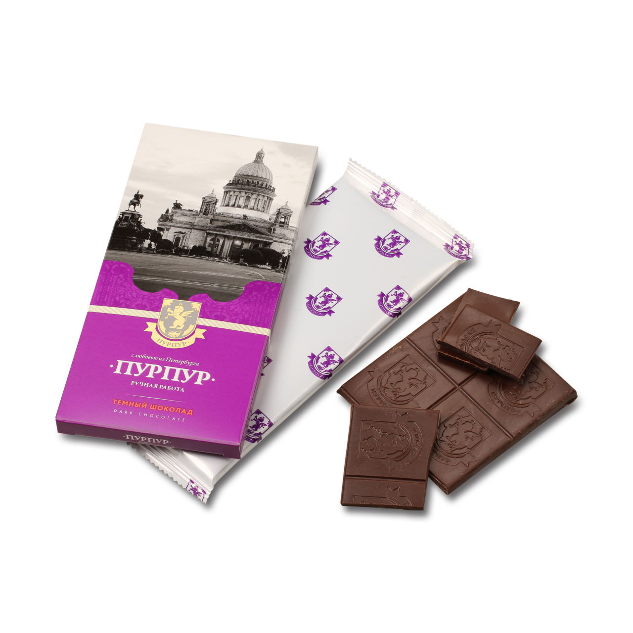 Шоколад темный 55% 80г/Пурпур