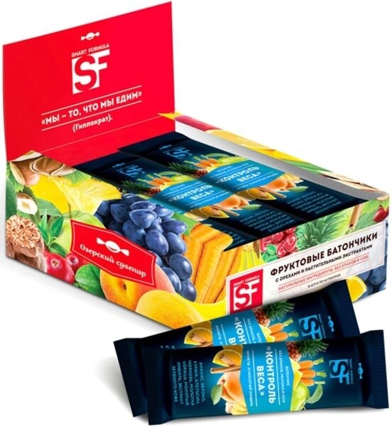 Батончик Smart Formula Контроль веса (фрукты и молотый имбирь) 40г/18шт/Озерский Сувенир