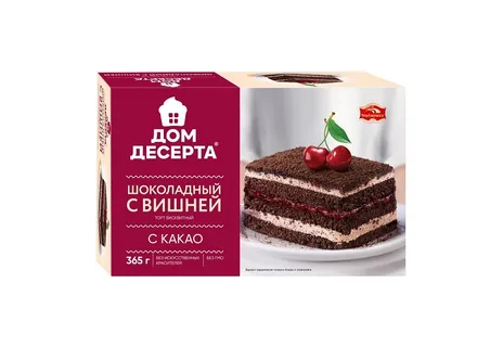 Торт "Шоколадный" с вишней 365г/Черемушки