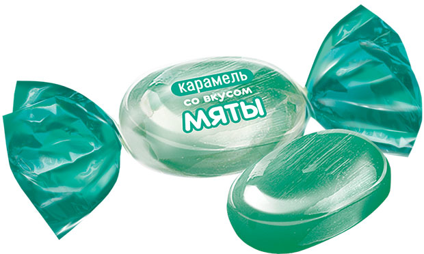 Карамель со вкусом мяты 500г/12пак/KDV