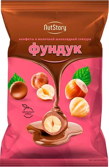 Конфеты  "Nutstory Фундук"  в молочном шоколадной глазури 500г/ Озерский сувенир