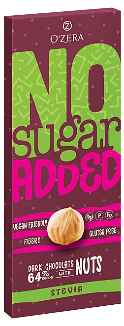 Шоколад горький О'Zera No sugar added Dark&Nuts 90г/Озерский Сувенир