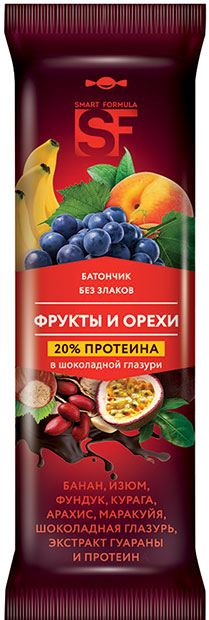 Батончик Smart Formula (фрукты, орех и протеин) 40г/15шт/Озерский Сувенир
