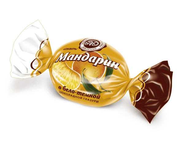 Мандарин в бело-темном шоколаде 3кг/Микаелло