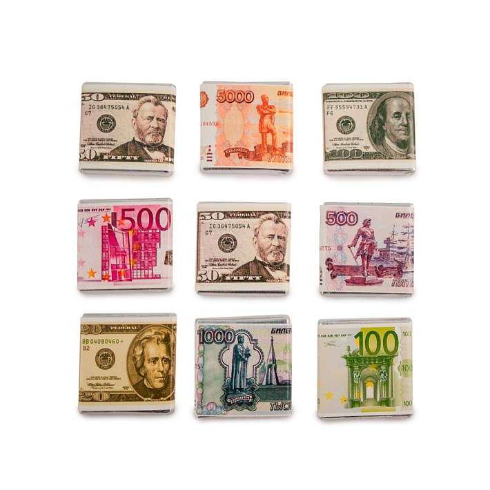 Набор шоколадных плиток "Валютная корзина" джинс 150г/Монетный двор