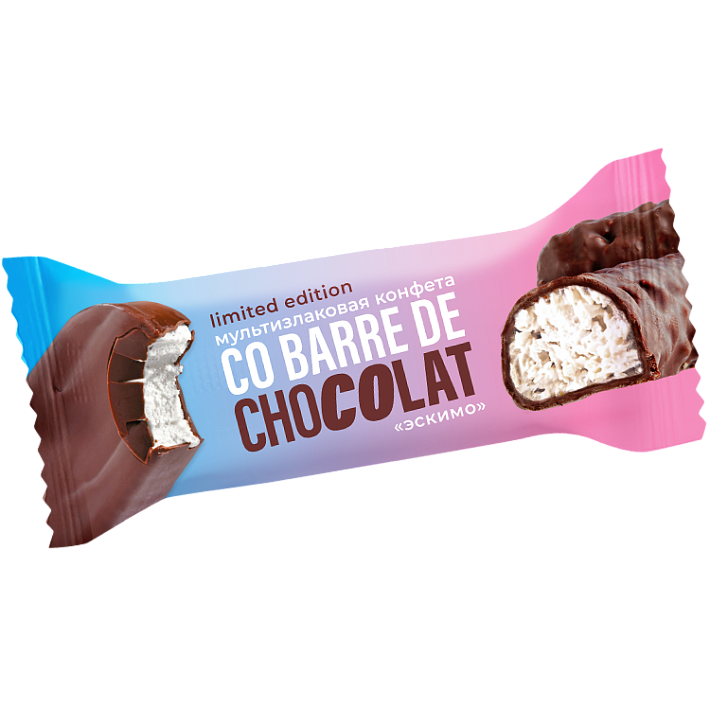 Конфеты "Сo barre de Chocolat" мультизлаковые глазированные вкус "Эскимо" 2 кг /ВАШ Шоколатье+