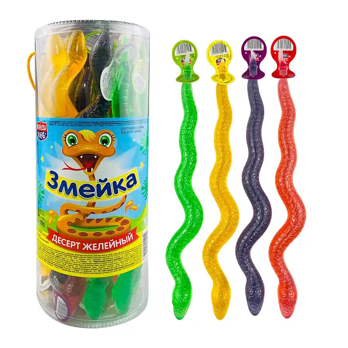 Десерт желейный "Змейка" 70г/24шт/Канди Клаб