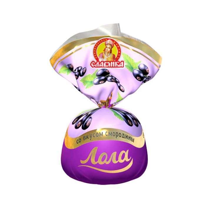 Конфеты шоколадные  "Лола" со вкусом черной смородины 1 кг/КФ Славянка