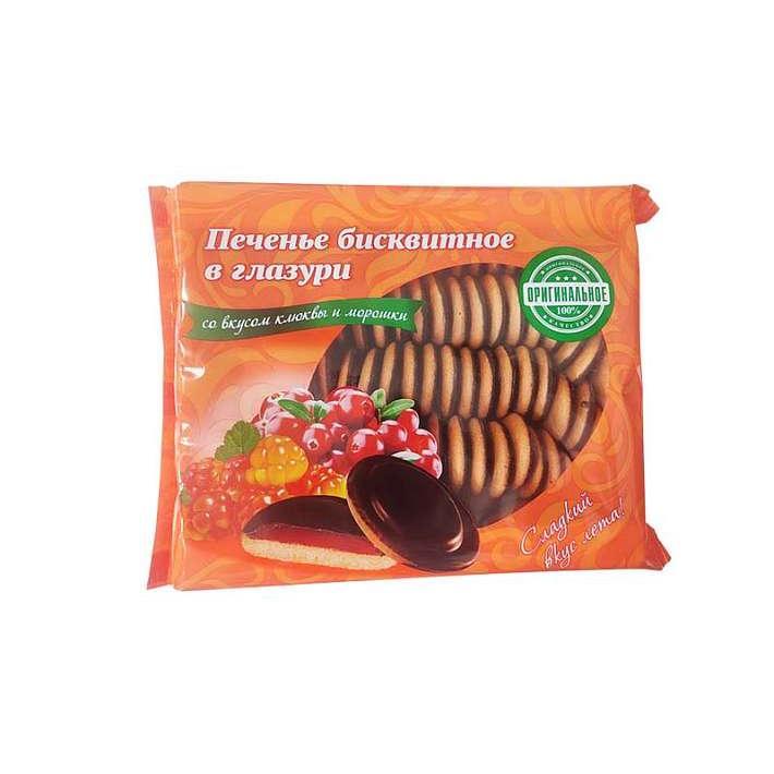 Печенье "КиКо" со вкусом Клюквы и Морошки бисквитное в глазури 1,2 кг/Кинельский Кондитер