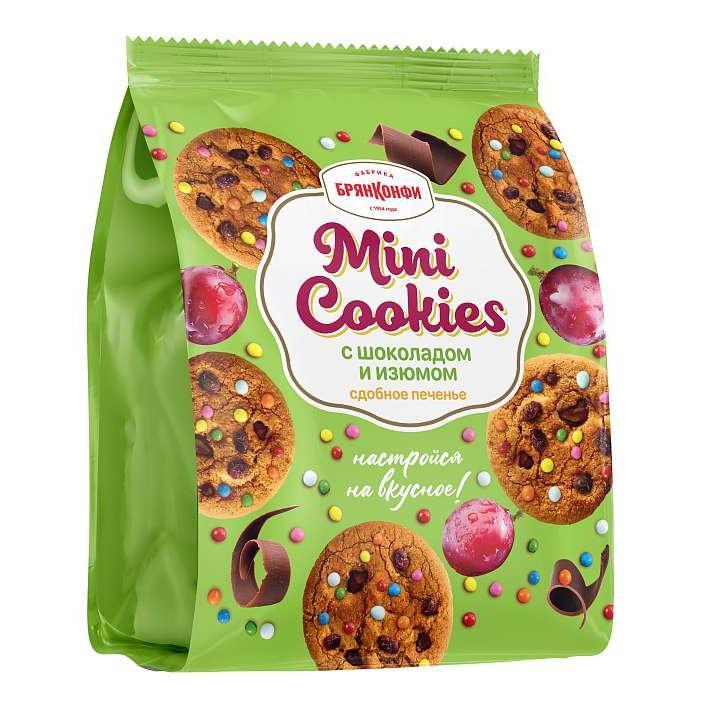 Печенье "Mini Cookies" с шоколадом и изюмом 200 гр/БрянКонфи