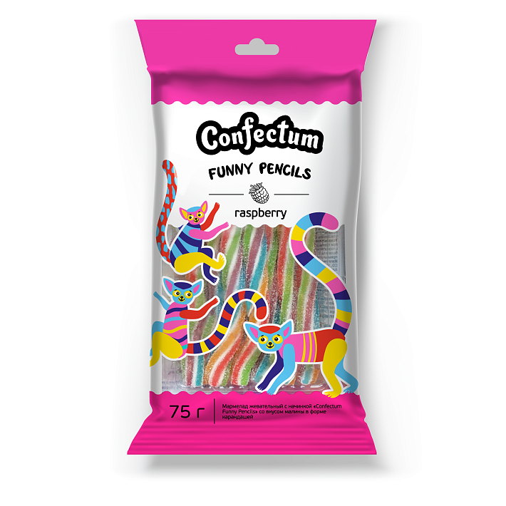 Мармелад "Confectum Funny Pencils" жевательный (карандаши) 75г/12шт/Конфектум)