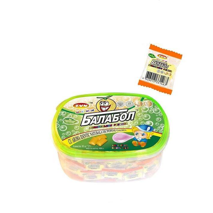 Жевательная резинка «Цветной Балабол» со вкусом Дыни и Мяты 2,7г/180шт/Candy Club