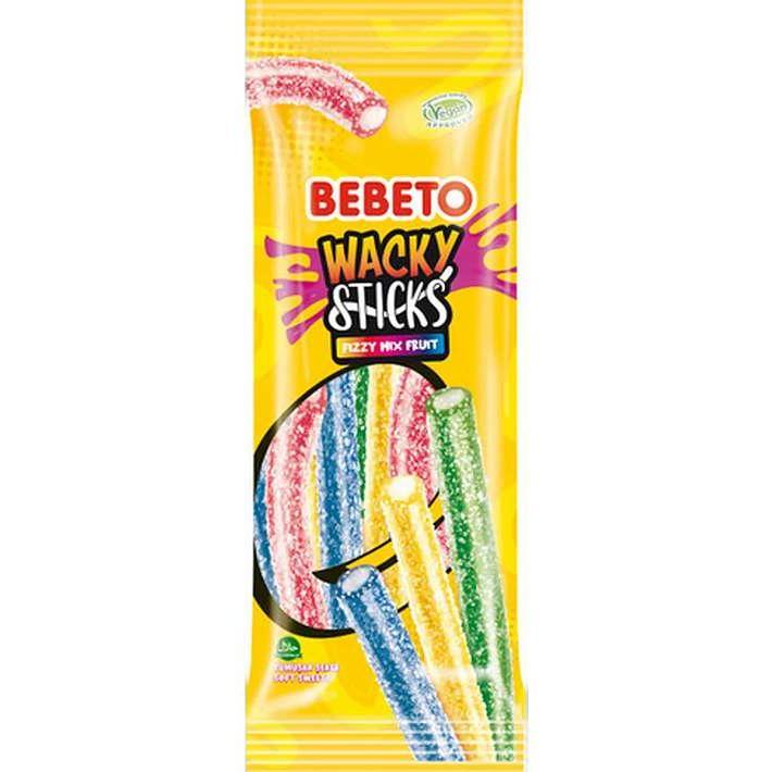Жевfntkmysq мармелад "WACKY STICKS FIZZY MIX FRUIT" вкус Тутти-Фрутти 180г/Bebeto