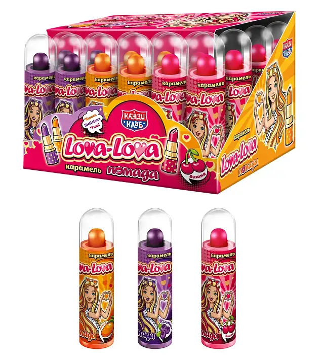 Карамель "Lova-Lova Помада" Ассорти 4г/30шт/Candy Club