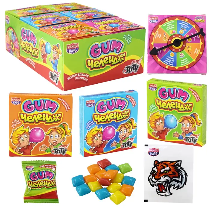 Жевательная резинка "Gum Челендж" с татуировкой 4г/30шт/Канди Клаб