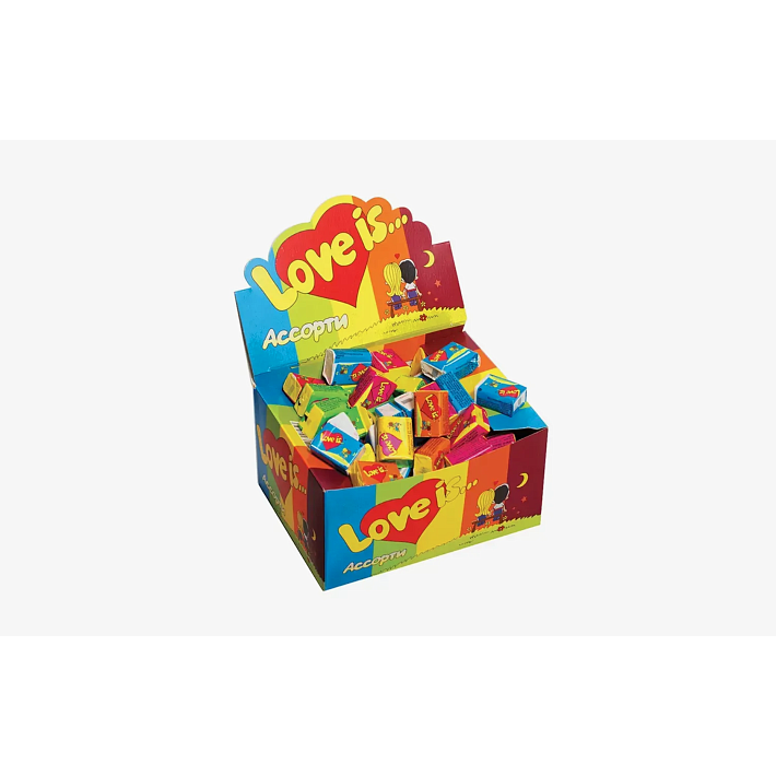 Жевательная резинка "LOVE IS" Микс 4,2г/100шт/Детки-Конфетки
