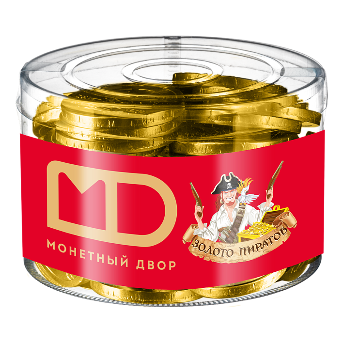 Шоколадные монеты "Золото пиратов" 6г/120шт/Монетный двор
