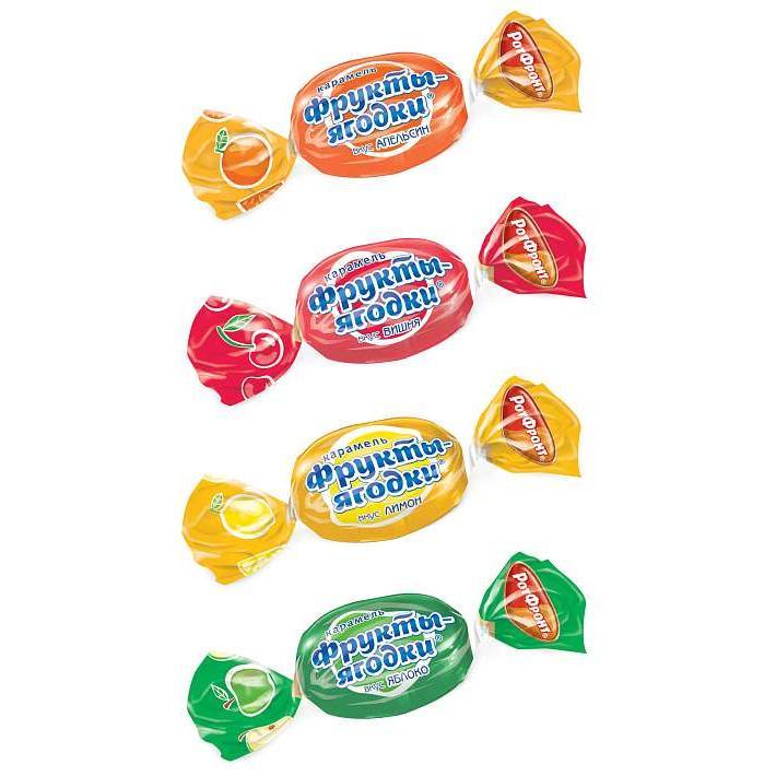 Карамель "Фрукты ягодки" Микс 1 кг/Рот Фронт
