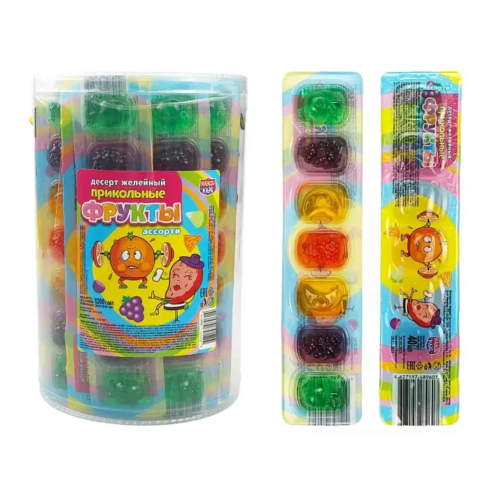 Десерт желейный "Прикольные фрукты" Ассорти 40г/30шт//Канди Клаб