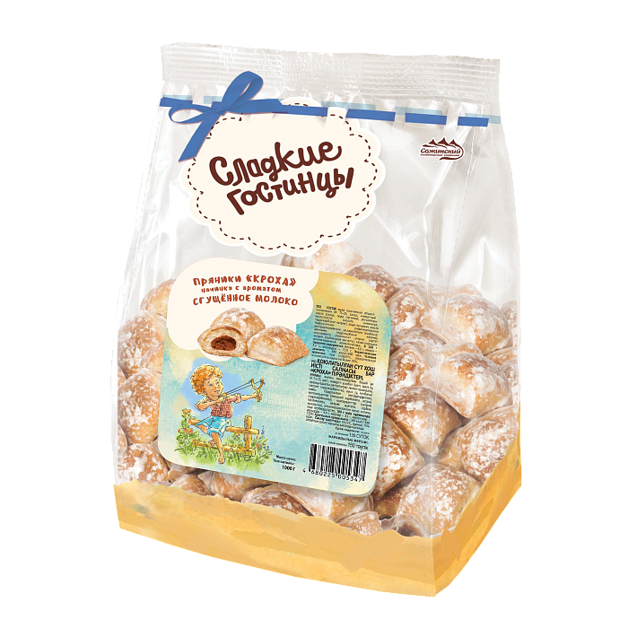 Пряники "Кроха мини" сгущенное молоко 1кг/4пак/Сажина