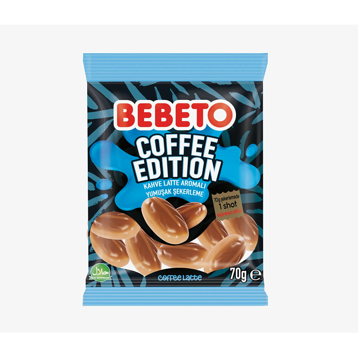 Жевательный мармелад "COFFEE EDITION LATTE" вкус кофе Латте 70г/12шт/Bebeto