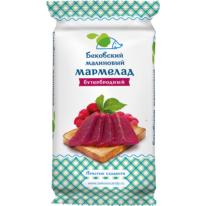 Мармелад "Бековский" Малиновый бутербродный 270г/Бековский РПК "Октябрь"