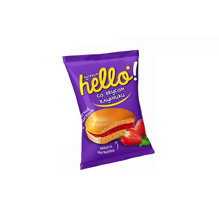 Печенье "Hello" бисквитное с Клубничной начинкой 2 кг/Сибирская белочка