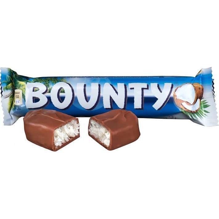 Шоколадный батончик Bounty 55г/32шт/Mars