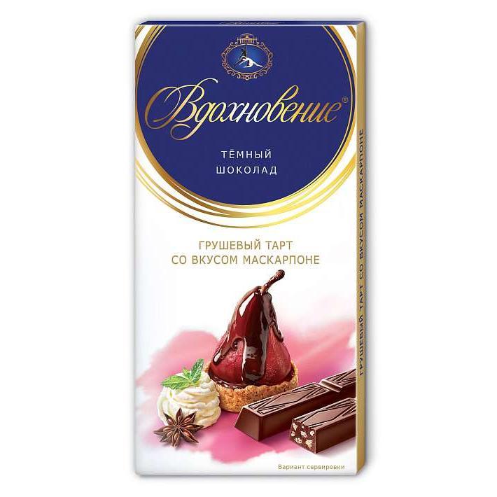 Шоколад "Вдохновение" грушевый тарт со вкусом Маскарпоне 100г/17шт/Бабаевский