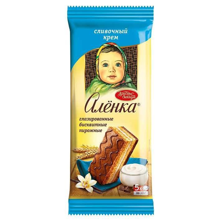 Пирожное "Аленка" бисквитное 150г/Красный Октябрь