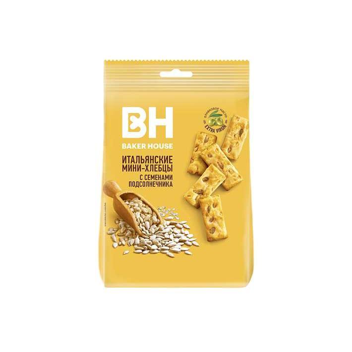 Мини-хлебцы "Baker House" с семенами подсолнечника, оливковым маслом и морской солью 110г/Раменский КК