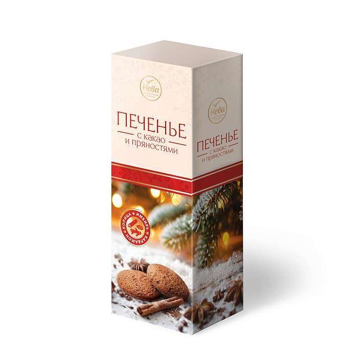 Печенье сдобное с Какао и Пряностями НГ 140г/КФ Нева