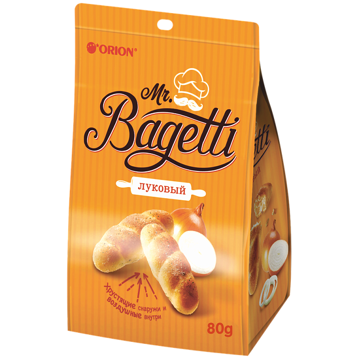 Печенье "Mr. Bagetti" луковый 80 гр/Orion