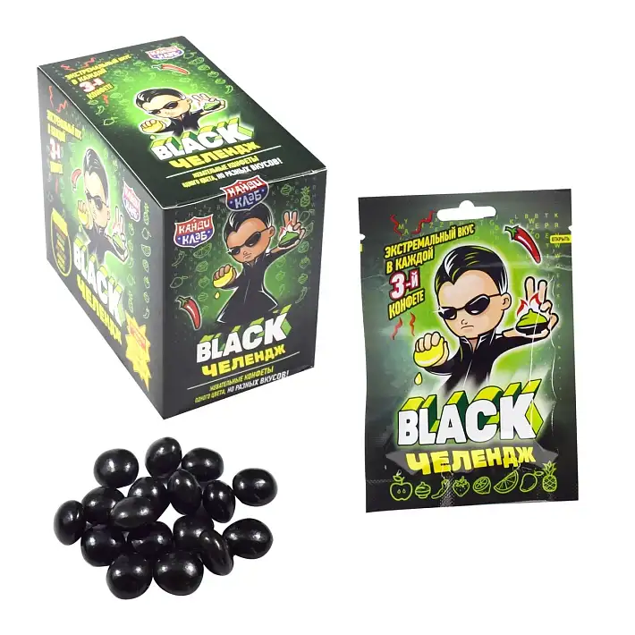 Жевательные конфеты "BLACK Челендж" 15г/20шт/Канди Клаб