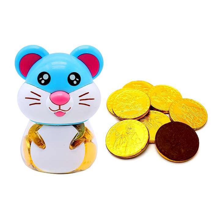 Шоколадные монеты в копилке Мышка 5г/50шт/12бл/Скиф