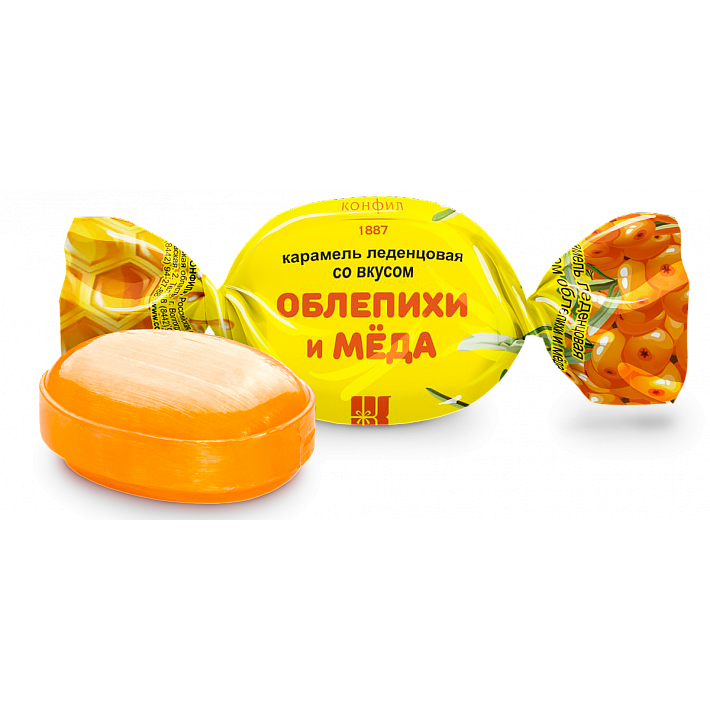 Карамель вкус "Облепиха и мед" леденцовая 1 кг/КОНФИЛ