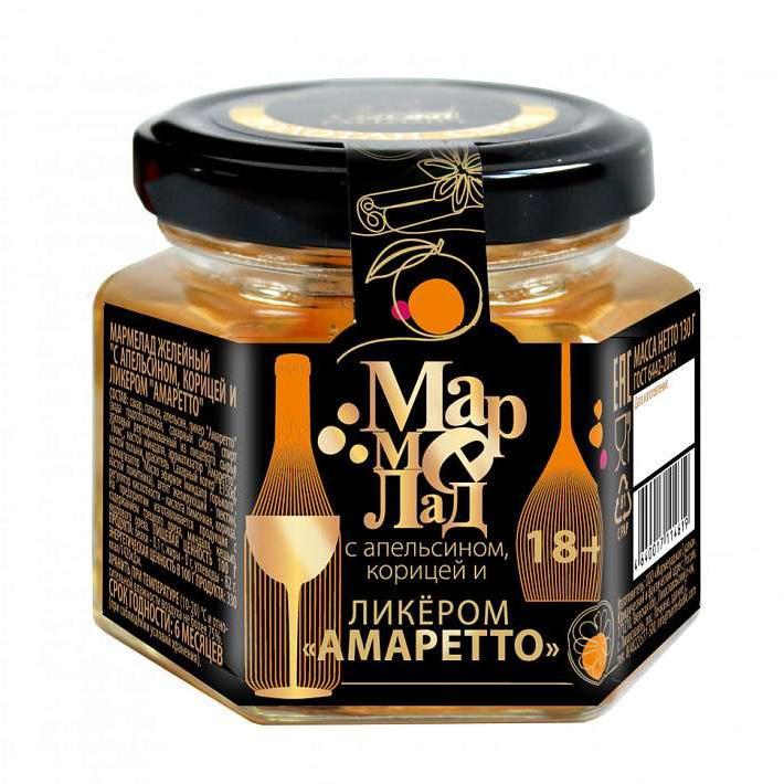 Мармелад "с Апельсином, Корицей и ликером Амаретто" ст/б 130г/Мармеладная сказка
