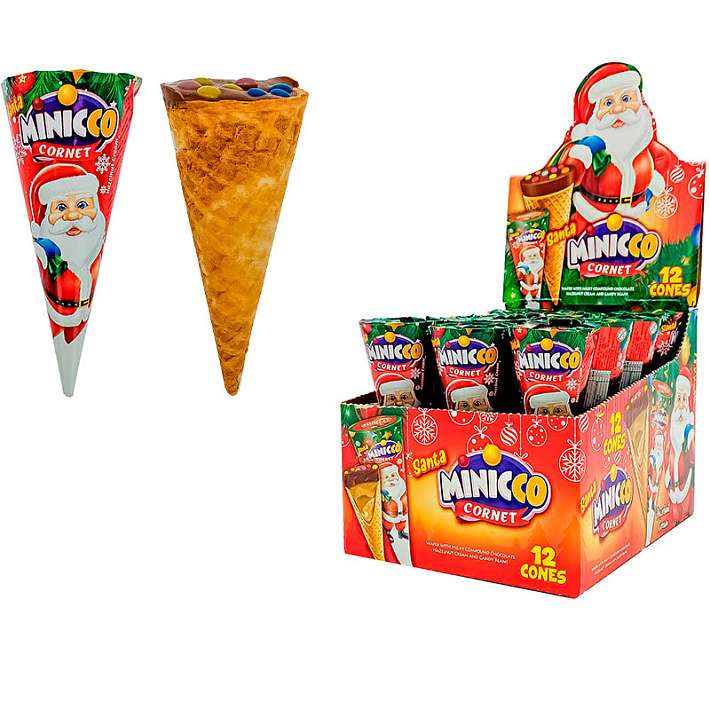 Рожок "Minicco Cornet (Santa)" 25г/12шт/fun Candy lab