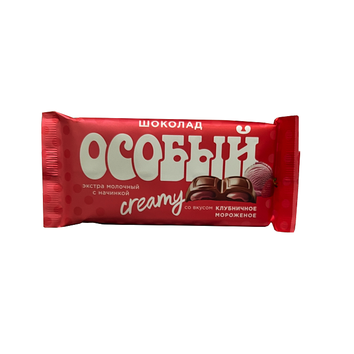 Шоколад "Особый" Экстра молочный со вкусом Клубничное мороженое 82г/КФ Крупская
