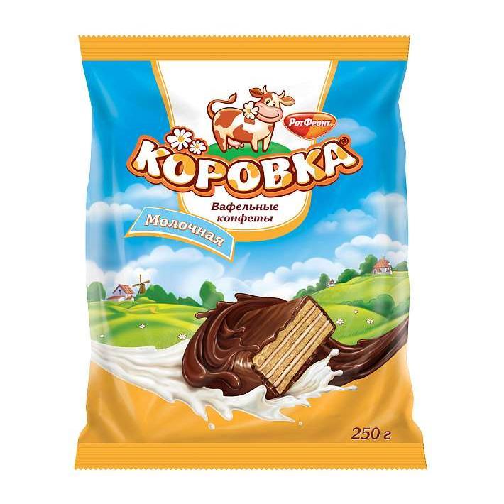 Конфеты "Коровка" вафельные молочные 250г/Рот-Фронт