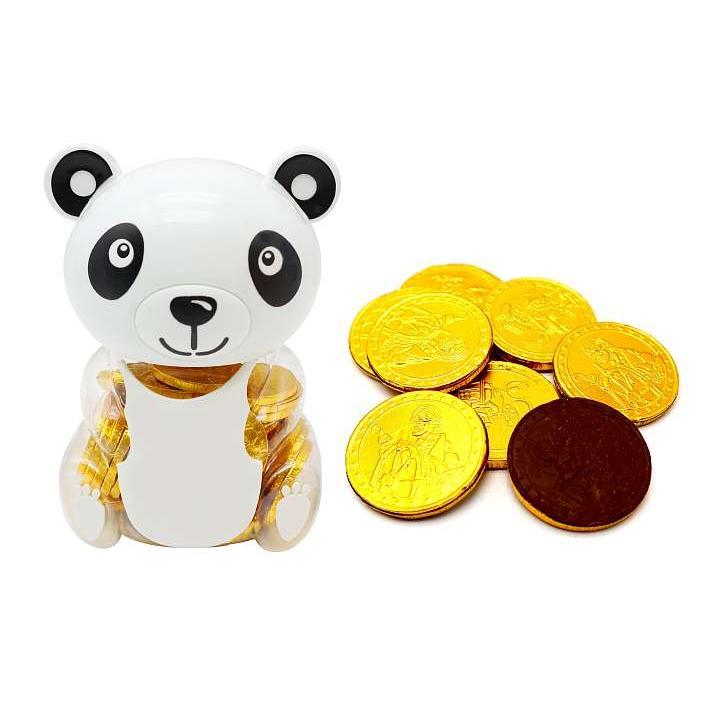 Шоколадные монеты в копилке Панда 5г/50шт/12бл/Скиф