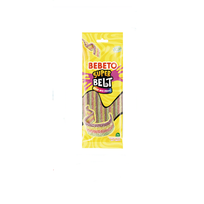 Жевательный мармелад "SUPER BELT FIZZY MIX FRUIT" вкус Тутти-Фрутти 180г/Bebeto