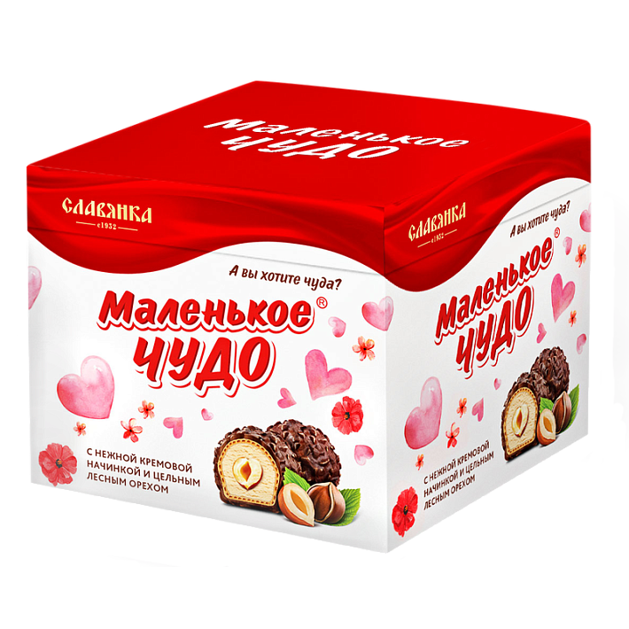 Конфеты вафельные глазированные Маленькое чудо сливочное 148г/Славянка