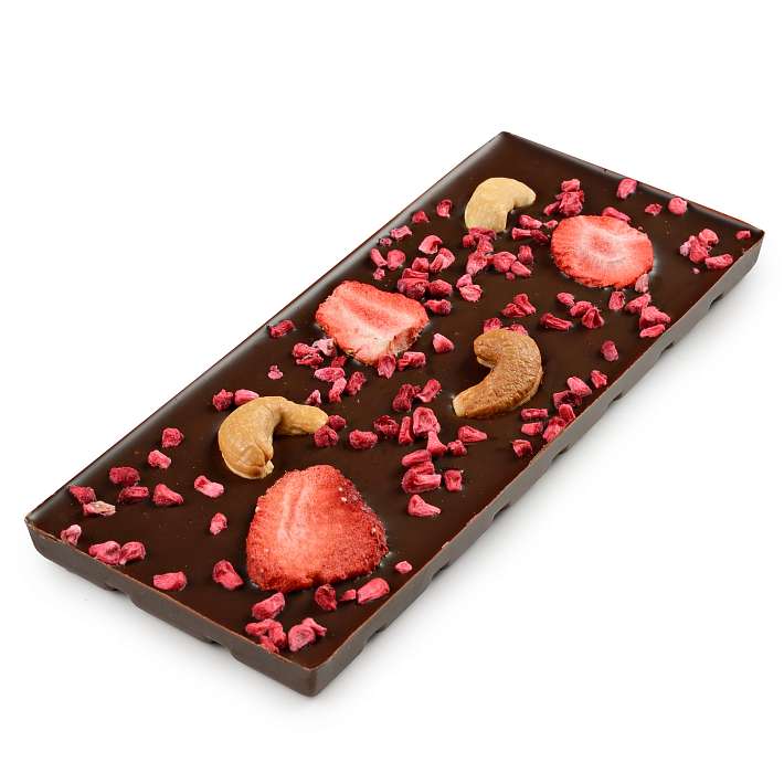 Шоколад "Sugar Free Кешью, Малина, Клубника" 80г/Шокоделика