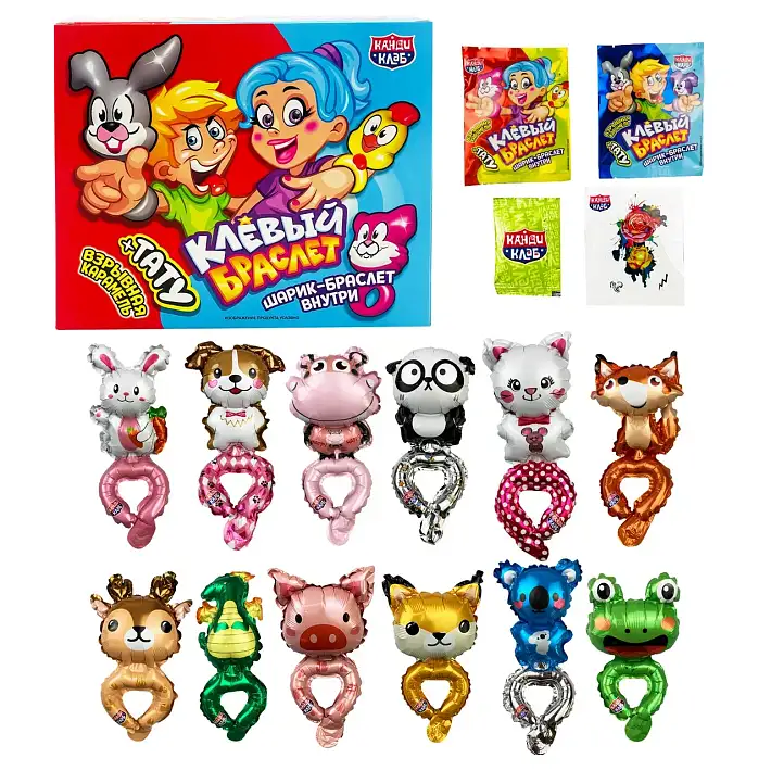 Взрывная карамель "Клёвый Браслет" с игрушкой и татуировкой 1г/30шт/Канди Клаб