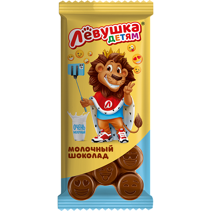 Шоколад молочный Левушка детям 85г/14шт/Славянка