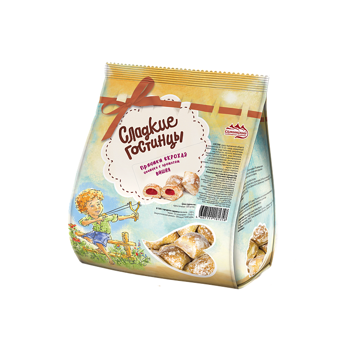 Пряники "Кроха мини" с начинкой Вишня 1кг/4пак/Сажина