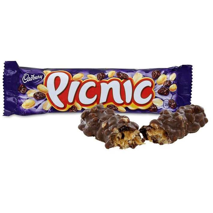 Молочный батончик "PICNIC" арахис, изюм 38г/Cadbury