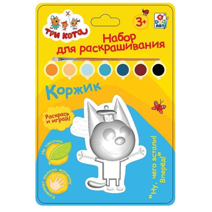 Т19655 Набор для раскрашивания Три Кота Коржик (гипсовая фигурка, 7 красок, кисть)/Конфитой