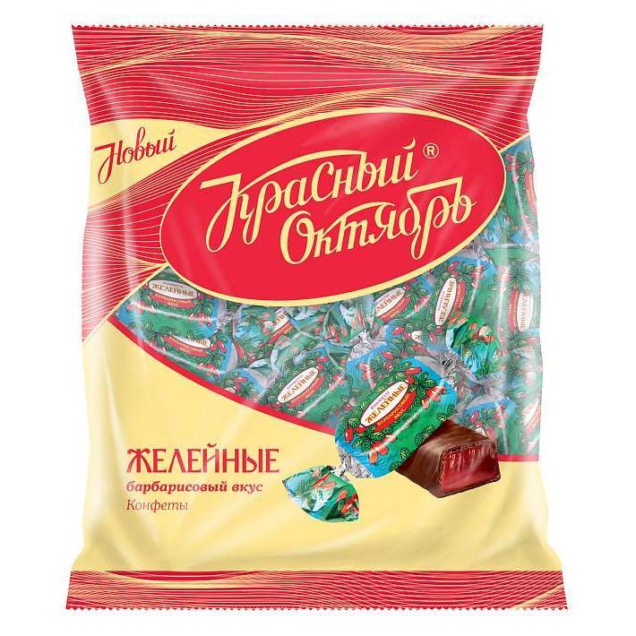 Конфеты "Желейные" барбарисовый вкус 250г/Красный Октябрь